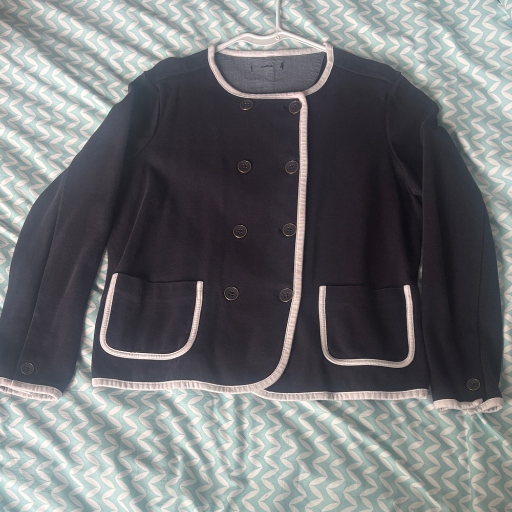Women's Navy Double-Breasted Jacket